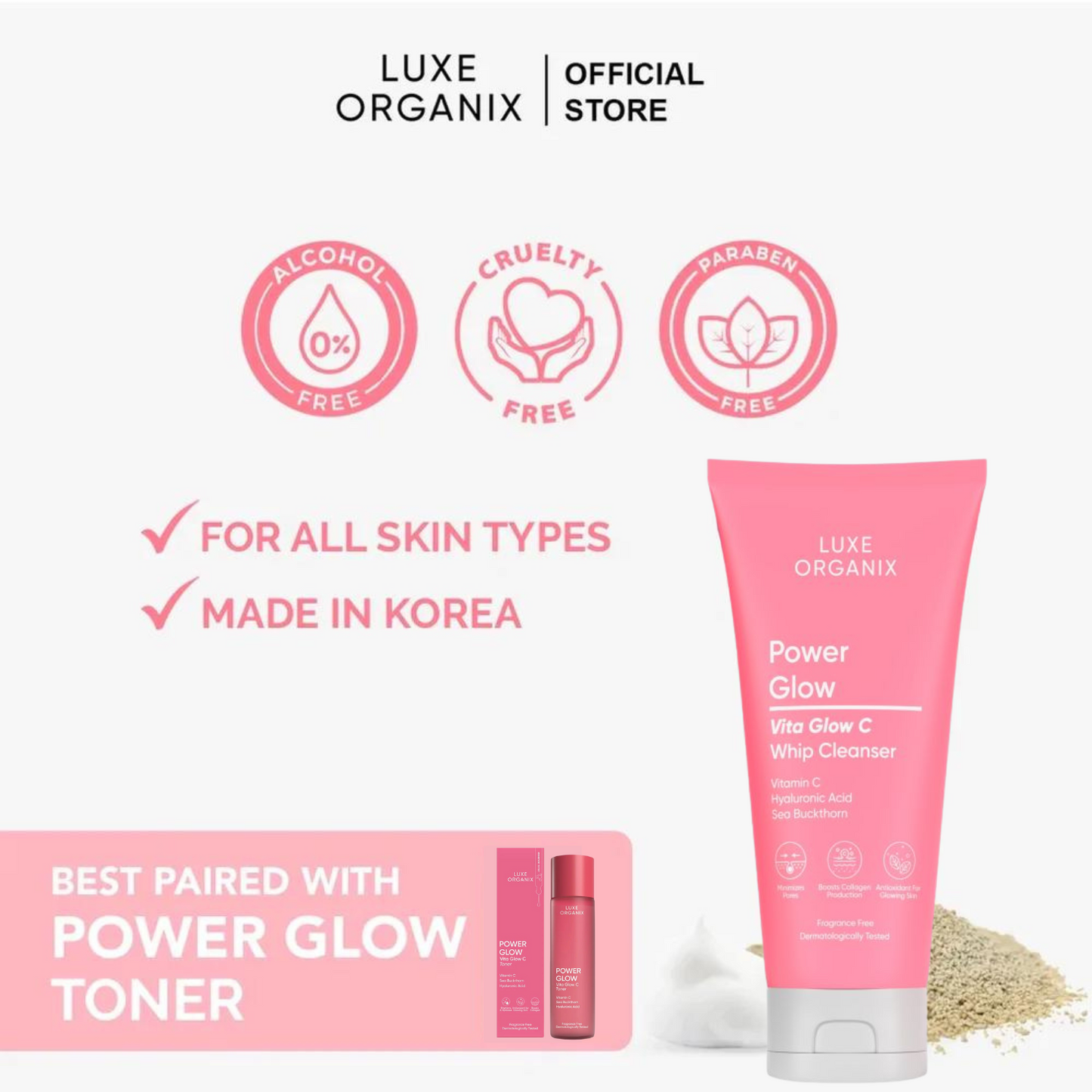 Power Glow Vita Glow C Whip Cleanser 150g