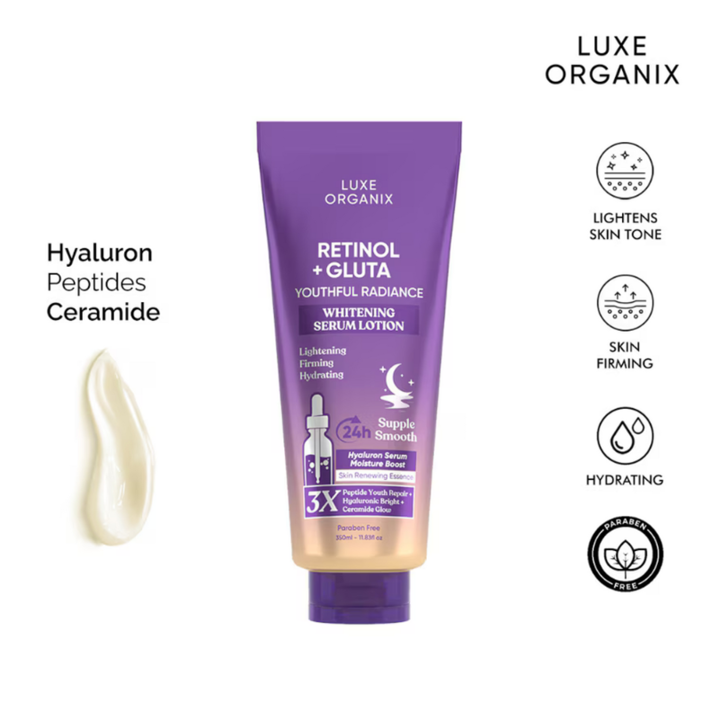 Serum Lotion Retinol + Gluta Whitening 350ml