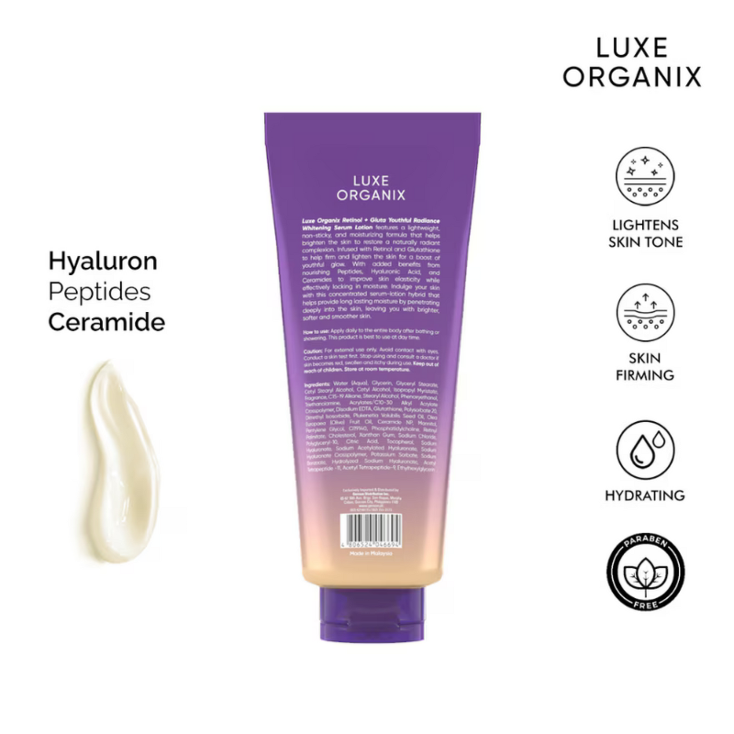 Serum Lotion Retinol + Gluta Whitening 350ml