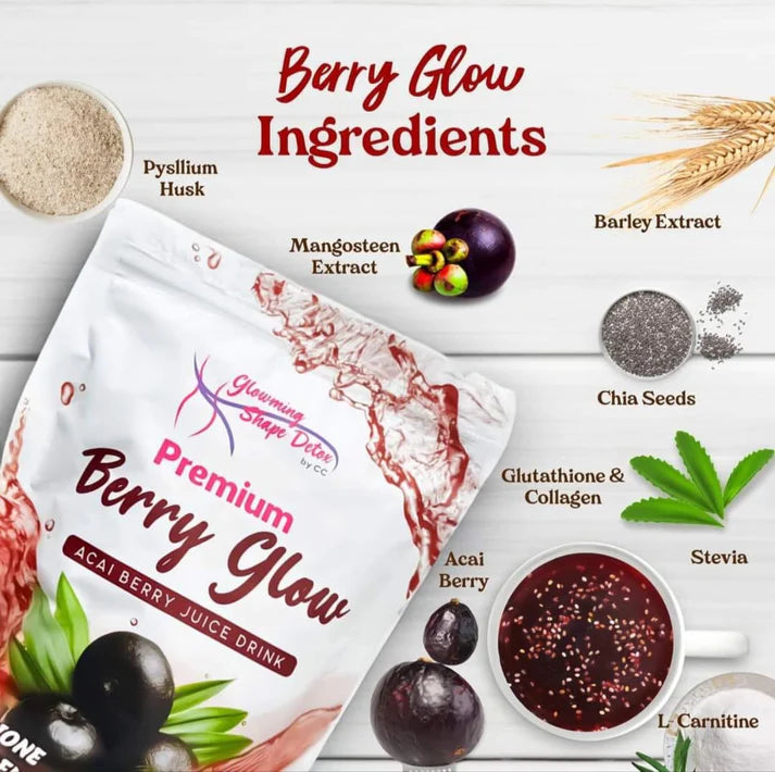 Glowming Shape Premium Detox Drink 10 x 20g Sachets - Berry Glow
