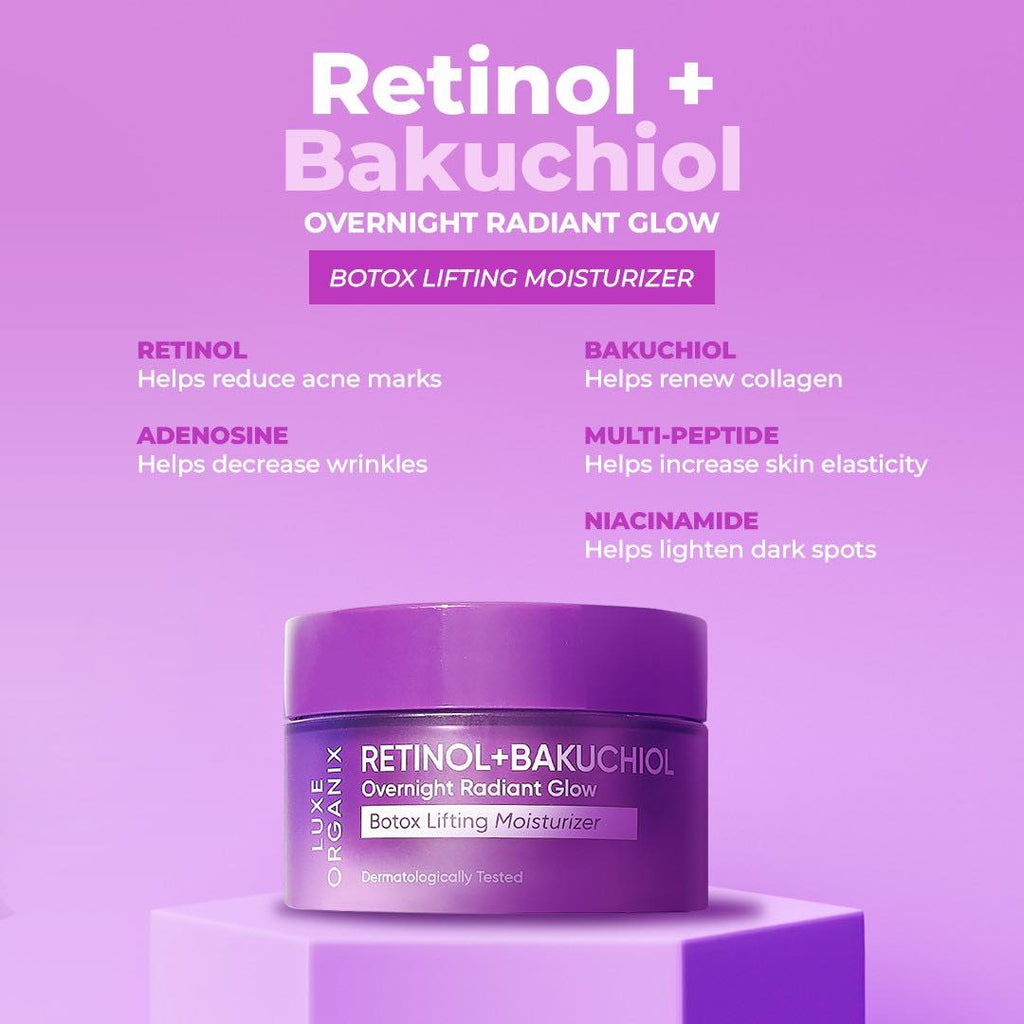Moisturiser Retinol + Bakuchiol Overnight Radiant Glow Botox Lifting 50g
