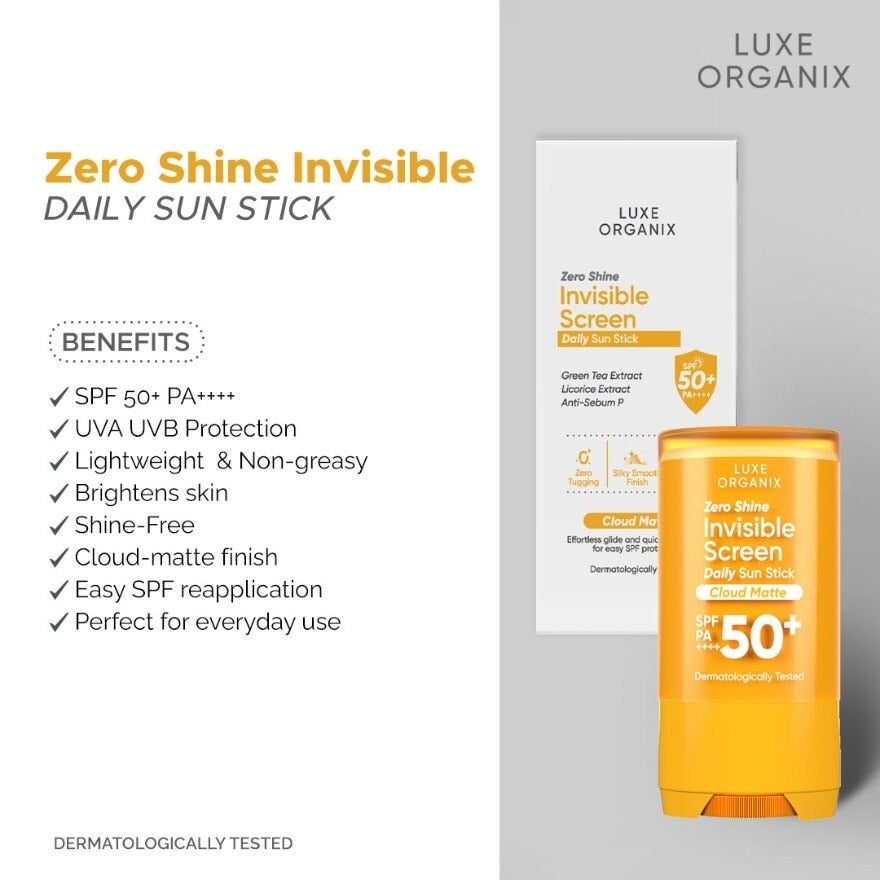 Zero Shine Invisible Screen Daily Sunscreen Stick SPF 50+ PA++++ 17g