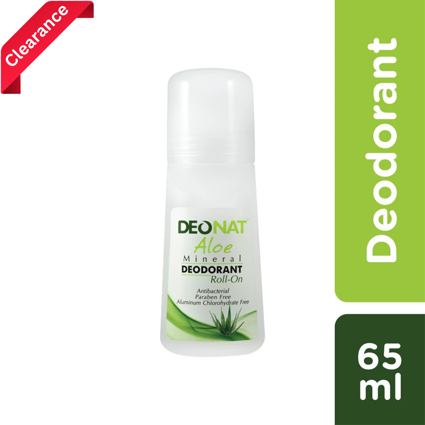 CLEARANCE - Deonat Mineral Deodorant Roll-on 65ml - Aloe (Exp: 05/2026)