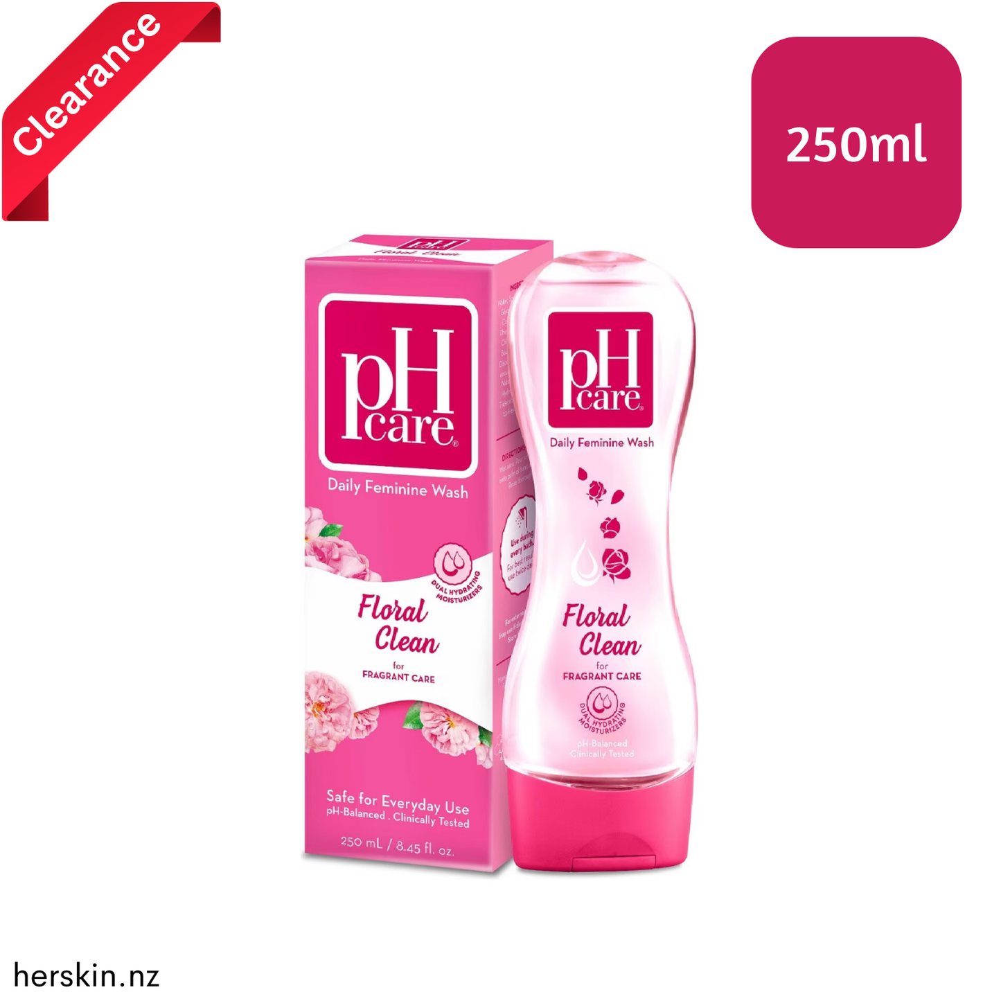 CLEARANCE - pH Care Feminine Wash Floral Clean 250ml