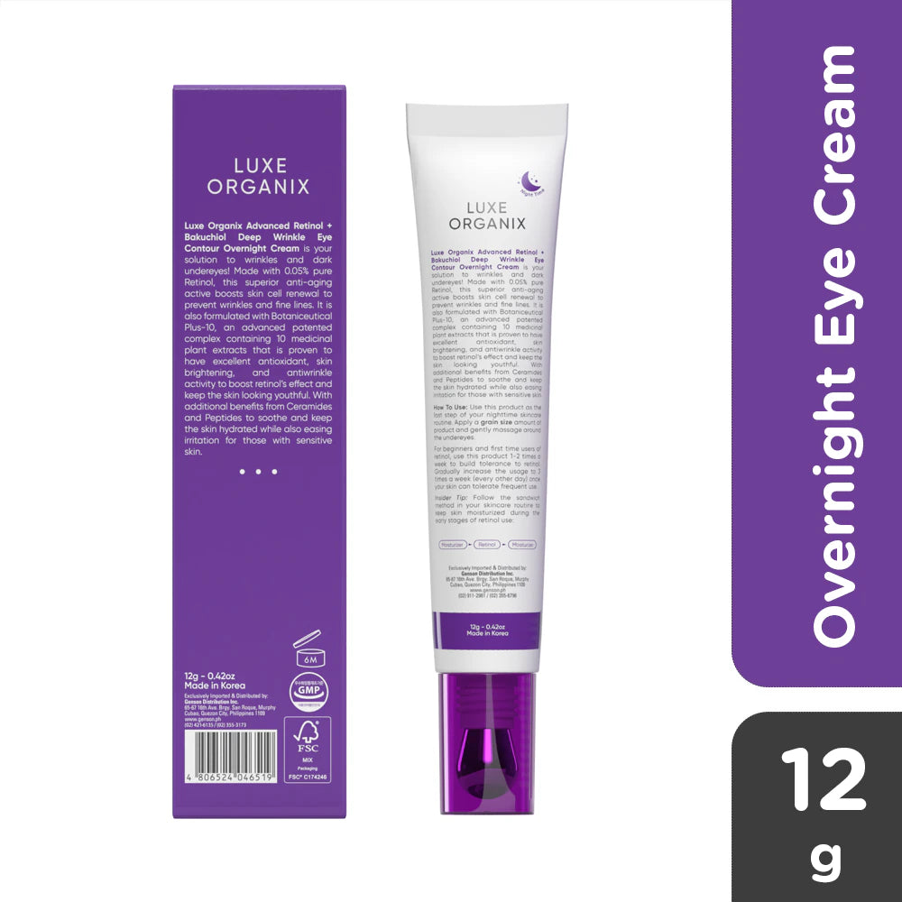 Retinol + Bakuchiol Advanced Deep Wrinkle Eye Contour Overnight Cream 12g
