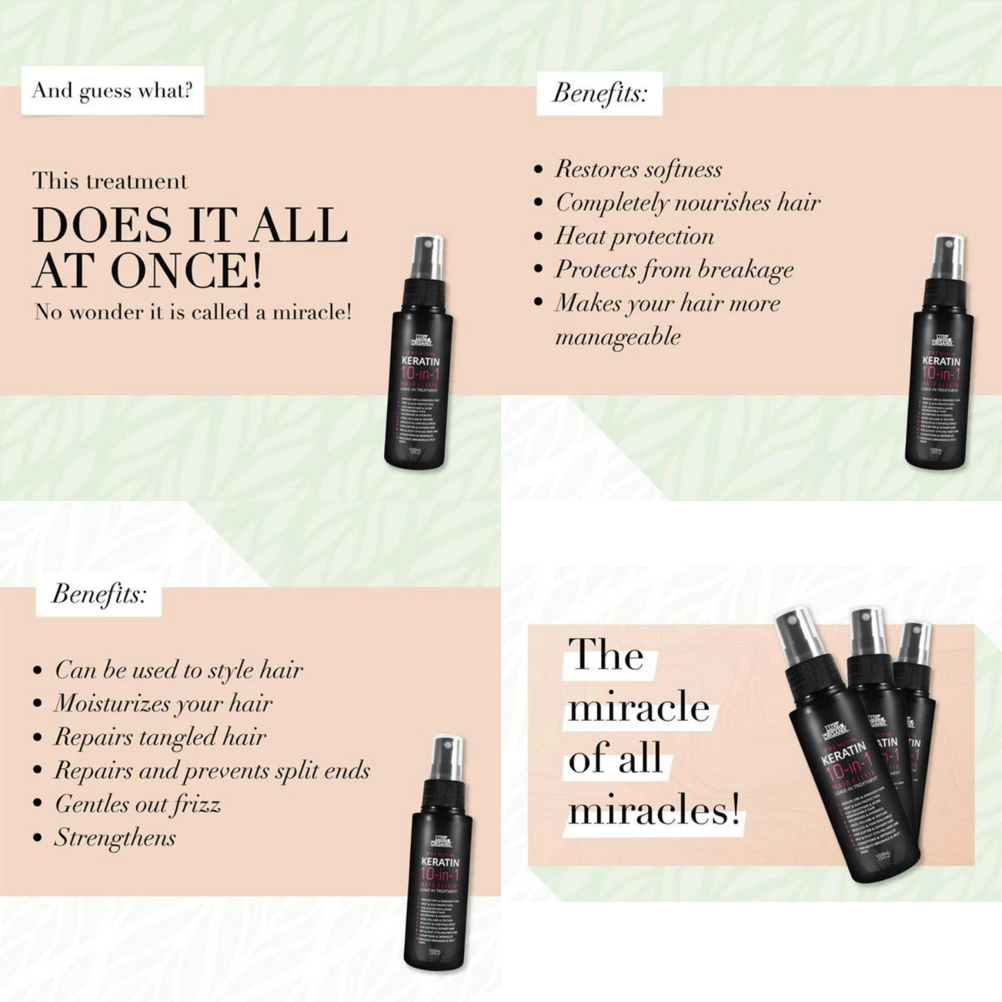 Premium Keratin 10-in-1 Hair Elixir Leave-in Treatment 100ml