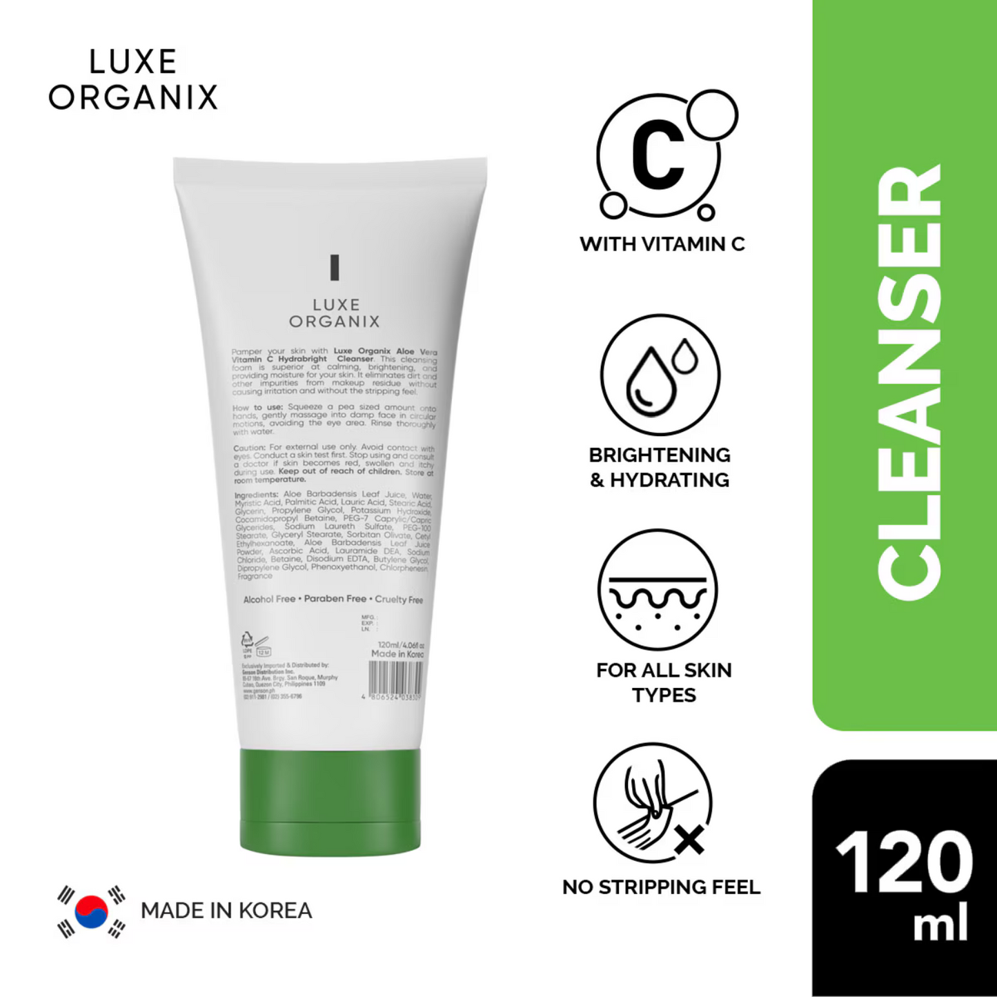 Aloe Vera Vitamin C Hydrabright Cleanser 120ml