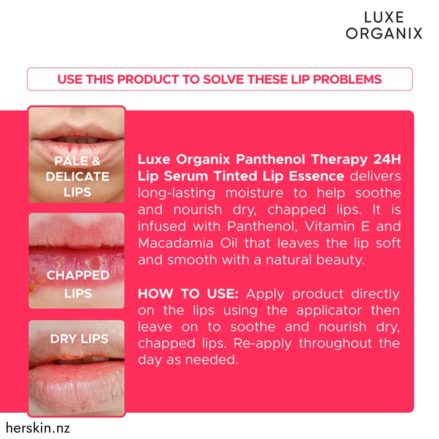 Lip Serum 24H Tinted Essence 10g - Cherry Glaze