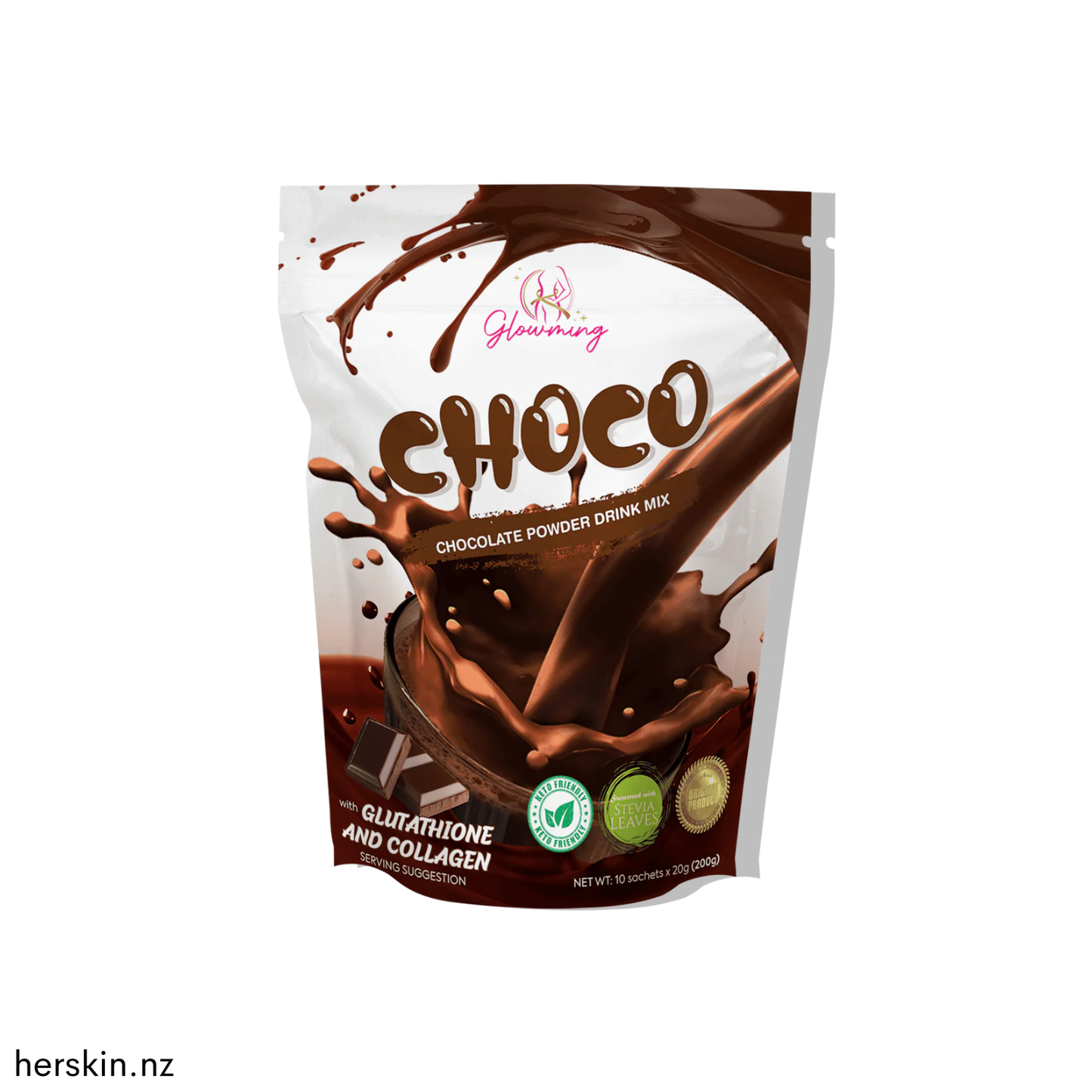 Glowming Powder Drink Mix 10 x 20g Sachets - Choco