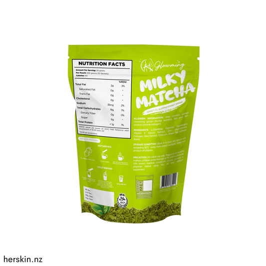 Glowming Appetite Suppressant Drink 10 x 20g Sachets - Milky Matcha