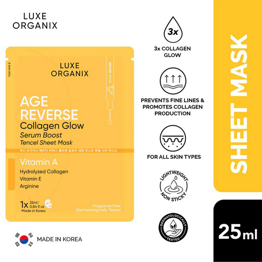 Sheet Mask Age Reverse Collagen Glow Serum Boost 25ml