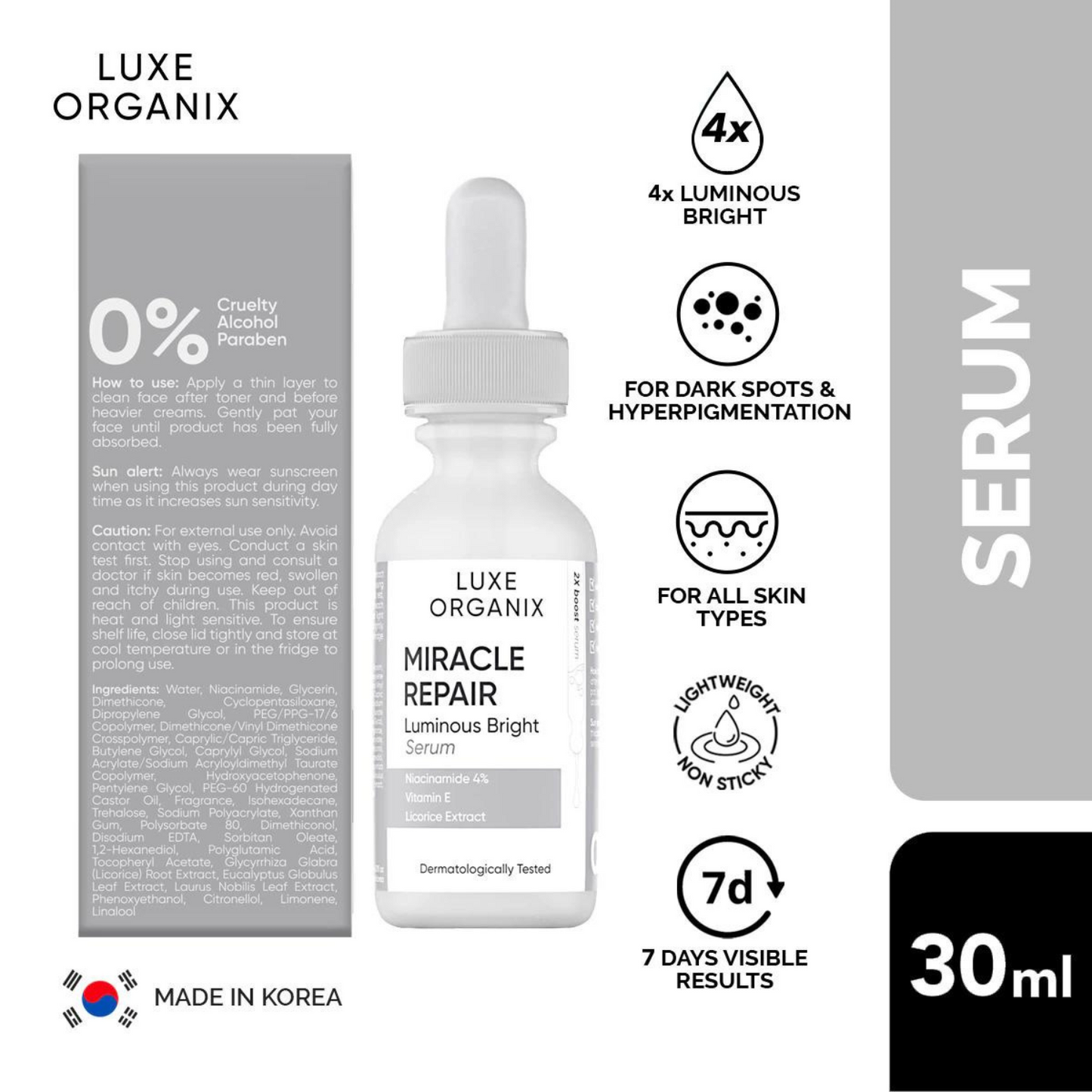 Miracle Repair Luminous Bright Serum Niacinamide 4% 30ml