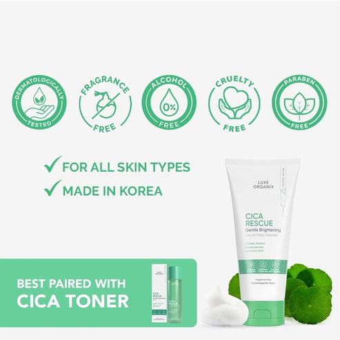 Cica Rescue Gentle Brightening Low pH Daily Cleanser 150g