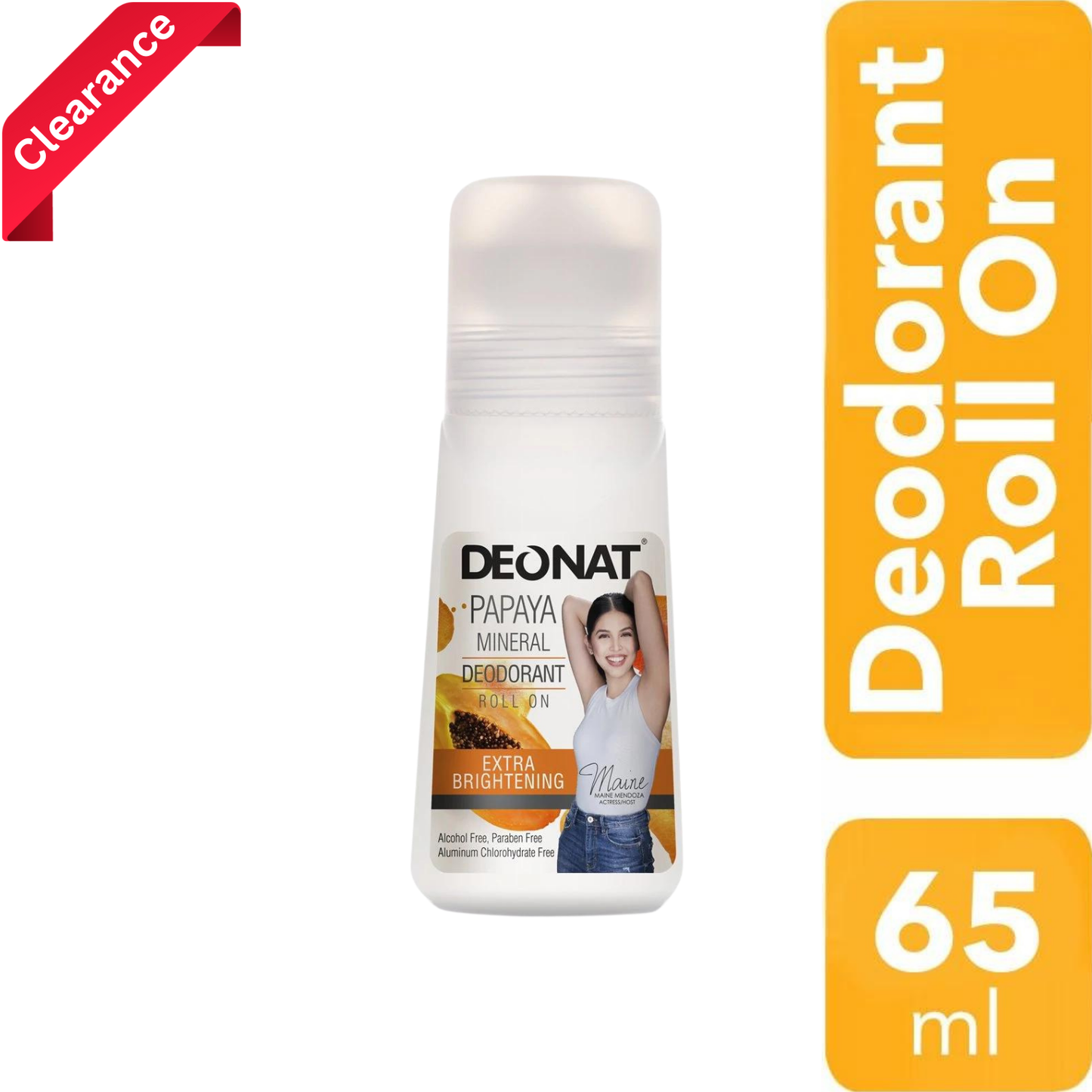 CLEARANCE - Deonat Mineral Deodorant Roll-on 65ml - Papaya