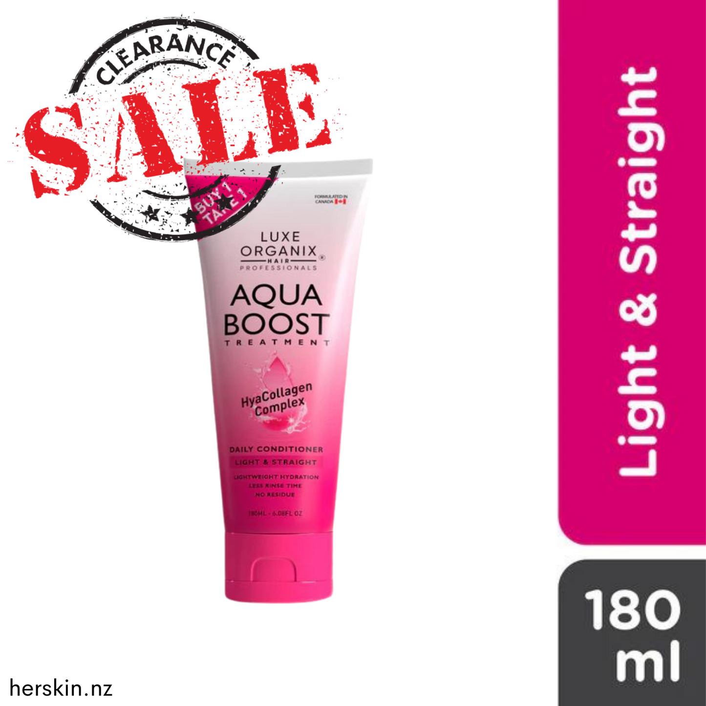 CLEARANCE - Aqua Boost Hair Treatment Light & Straight 180ml