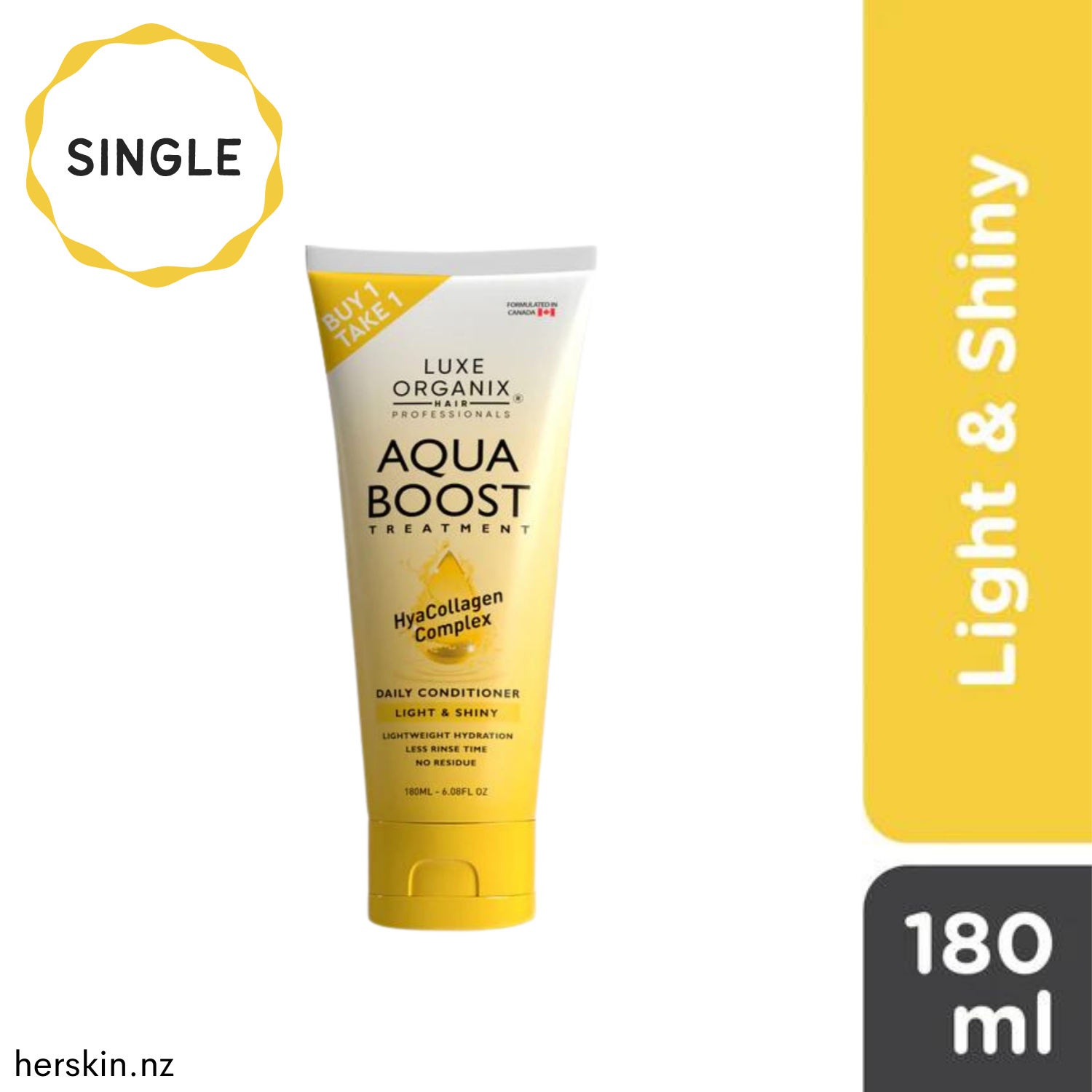 Aqua Boost Hair Treatment Light And Shiny 180ml Herskin 8274