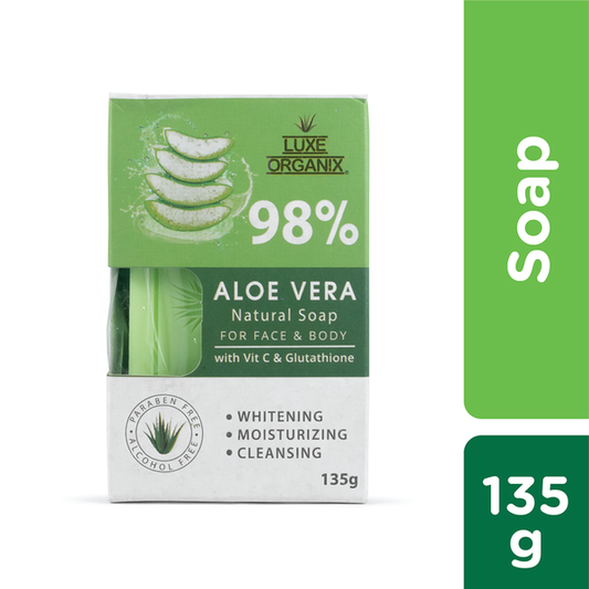 Aloe Vera 98% Natural Soap with Vitamin C and Glutathione 135g