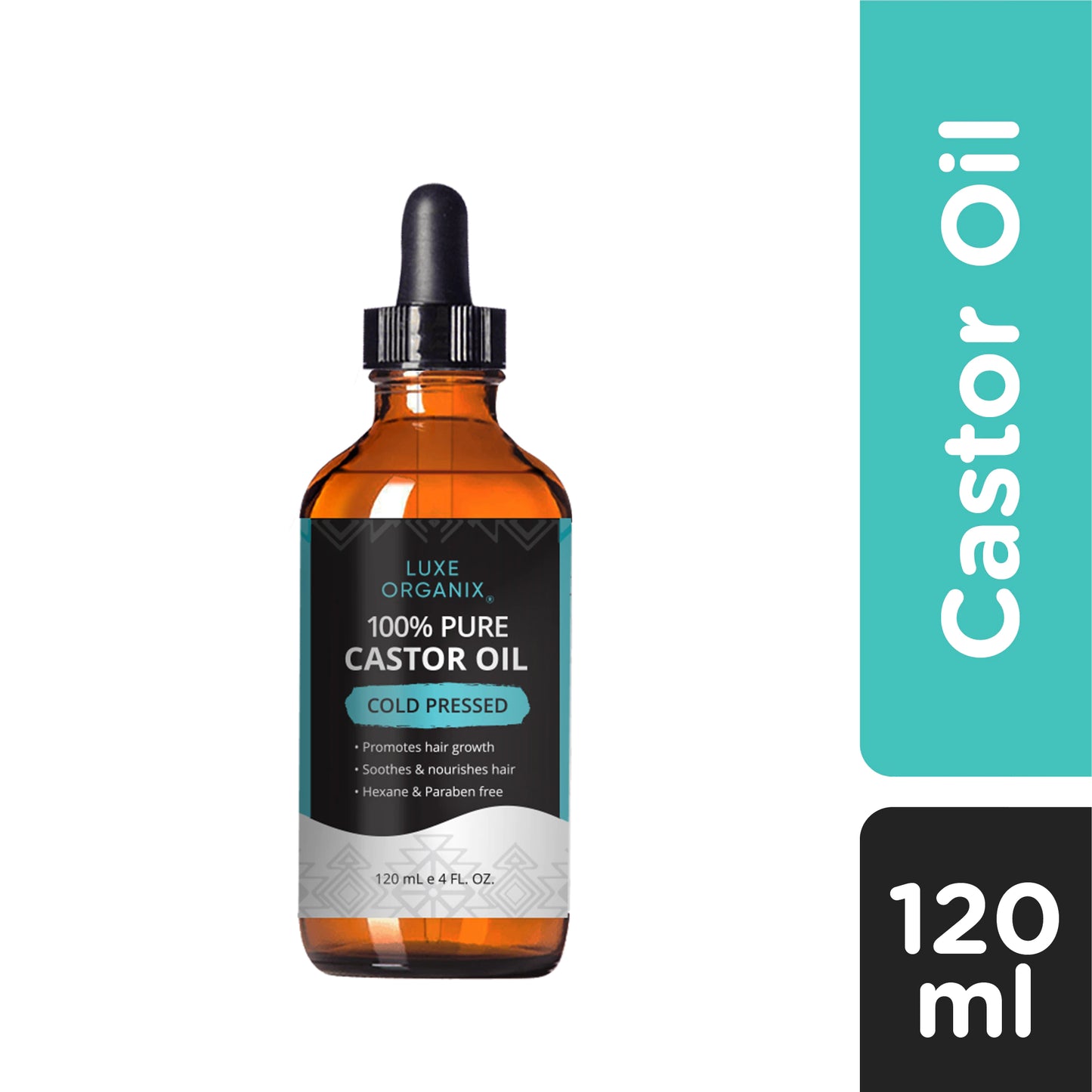 100% Pure Castor Oil Drops Cold-pressed 120ml